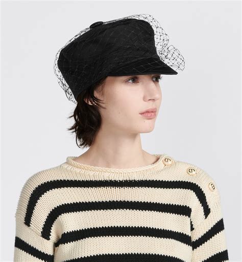 Dior Arty Veil Cotton Cap, Black 